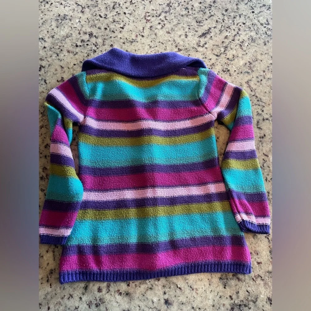 GAP Kids Multicolor cotton blend Striped cardigan Sweater size 4